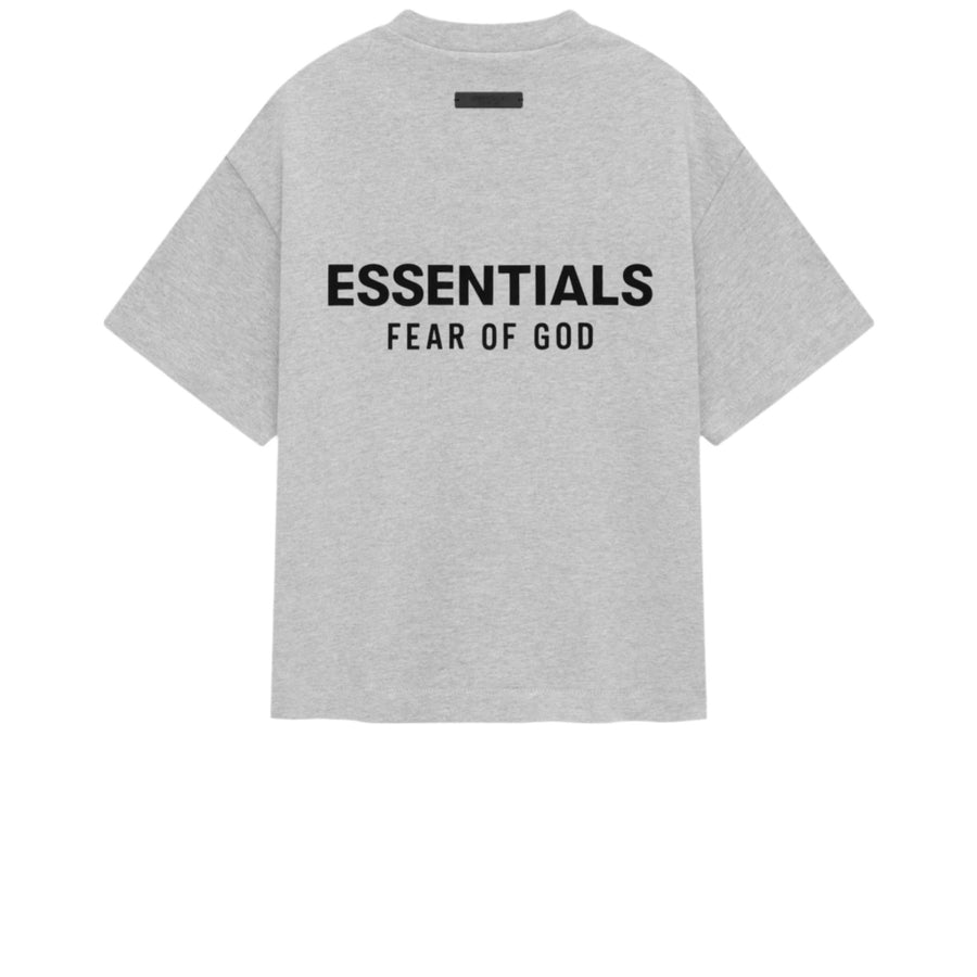 FEAR OF GOD ESSENTIALS KIDS JERSEY CREWNECK TEE LIGHT HEATHER GREY FW24