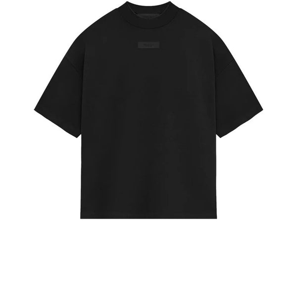 FEAR OF GOD ESSENTIALS CREWNECK TEE II JET BLACK SS24