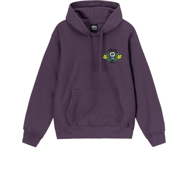 STUSSY SKULL CREST HOODIE GRAPE