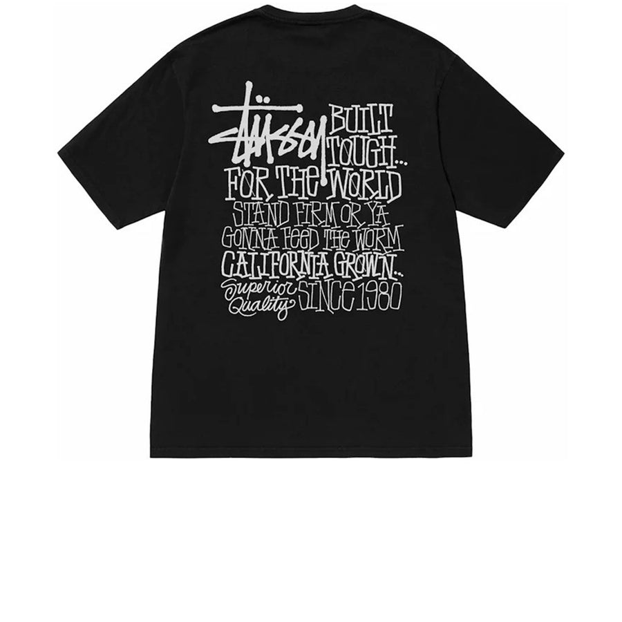 STUSSY CALIFORNIA GROWN TEE PIGMENT DYED BLACK