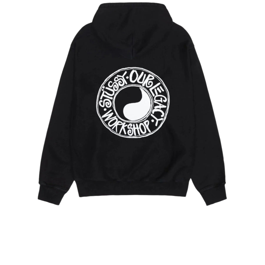 STUSSY X OUR LEGACY WORK SHOP BUANA PIGMENT DYED HOODIE BLACK