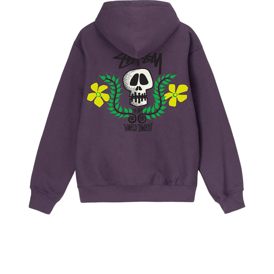 STUSSY SKULL CREST HOODIE GRAPE