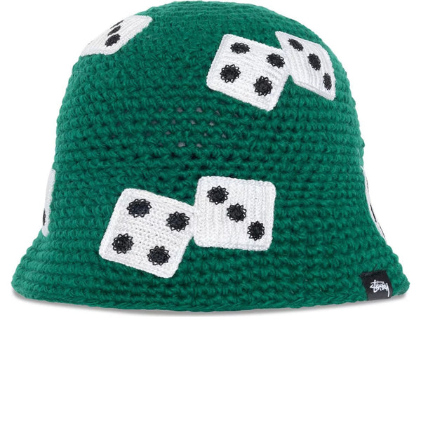 STUSSY DICE KNIT BUCKET HAT GREEN Stay Fresh