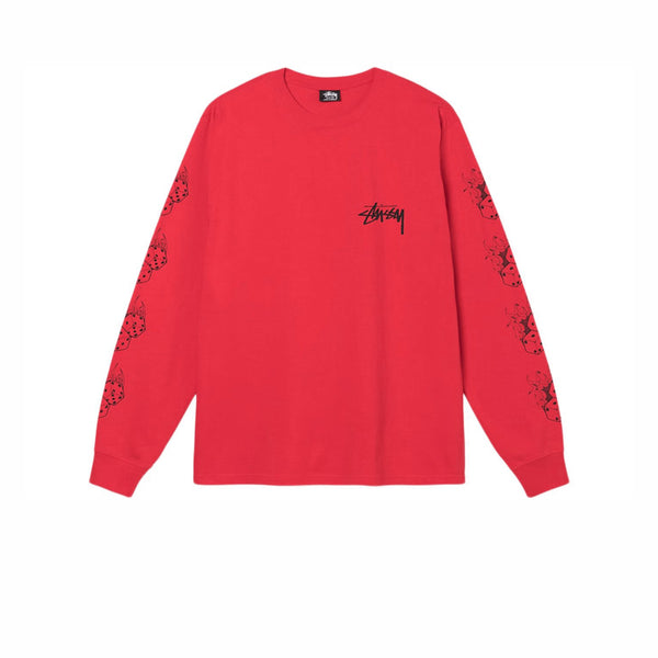 STUSSY FIRE DICE LS TEE RED - Stay Fresh
