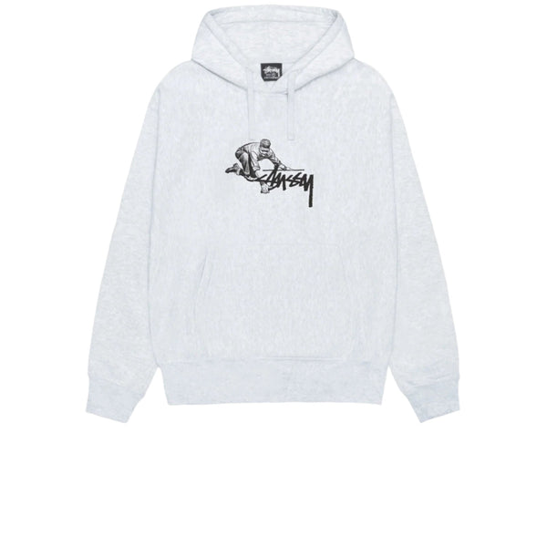 STUSSY WORKER HOODIE ASH HEATHER