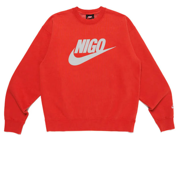 NIKE X NIGO NRG FLEECE CREW SWEATSHIRT RED FW24