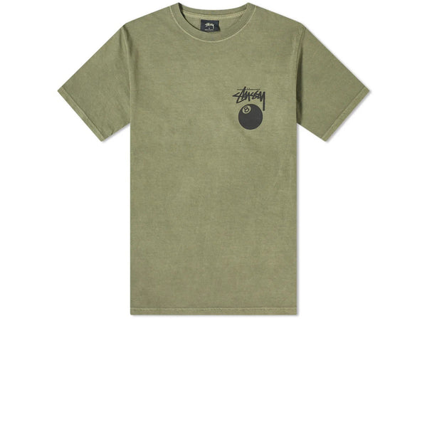 STUSSY 8 BALL PIGMENT DYED TEE OLIVE