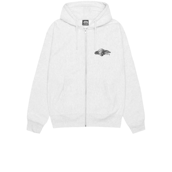 STUSSY HYPNOS ZIP HOODIE ASH HEATHER