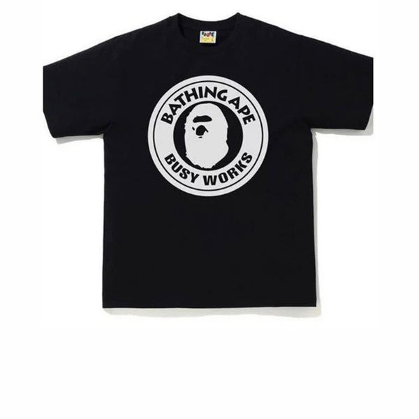 BAPE BICOLOR BUSY WORKS TEE BLACK WHITE