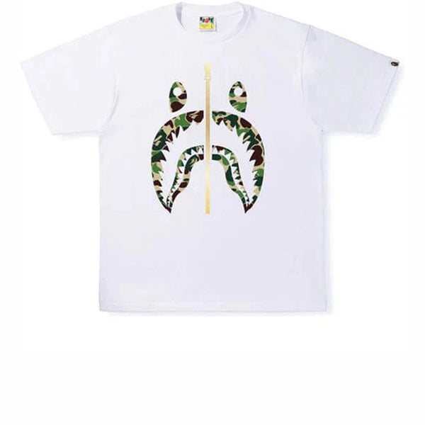 BAPE ABC CAMO SHARK TEE WHITE GREEN