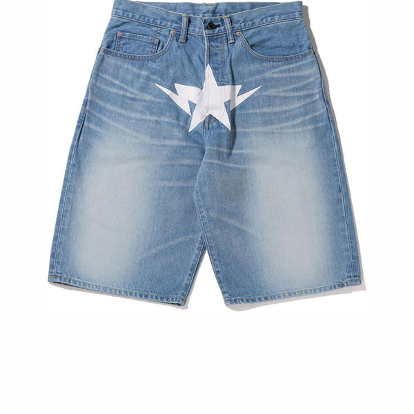 A BATHING APE TWIN STA DENIM SHORTS