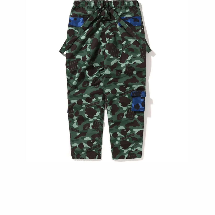 BAPE X UNDEFEATED MULTI POUCH POCKET PANTS CAMO GREEN BLUE