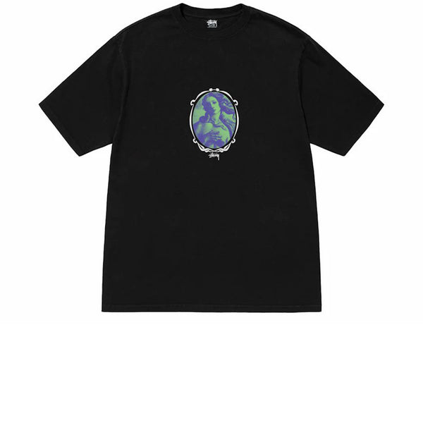 STUSSY VENUS OVAL PIGMENT DYED TEE BLACK