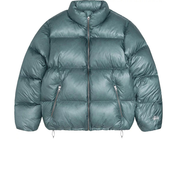 STUSSY DOWN PUFFER PARACHUTE RIPSTOP POWDER BLUE