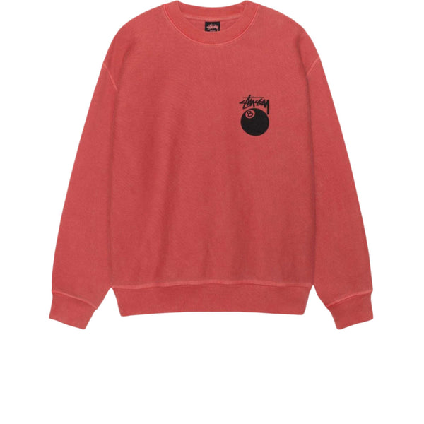 STUSSY 8 BALL PIGMENT DYED CREW GUAVA