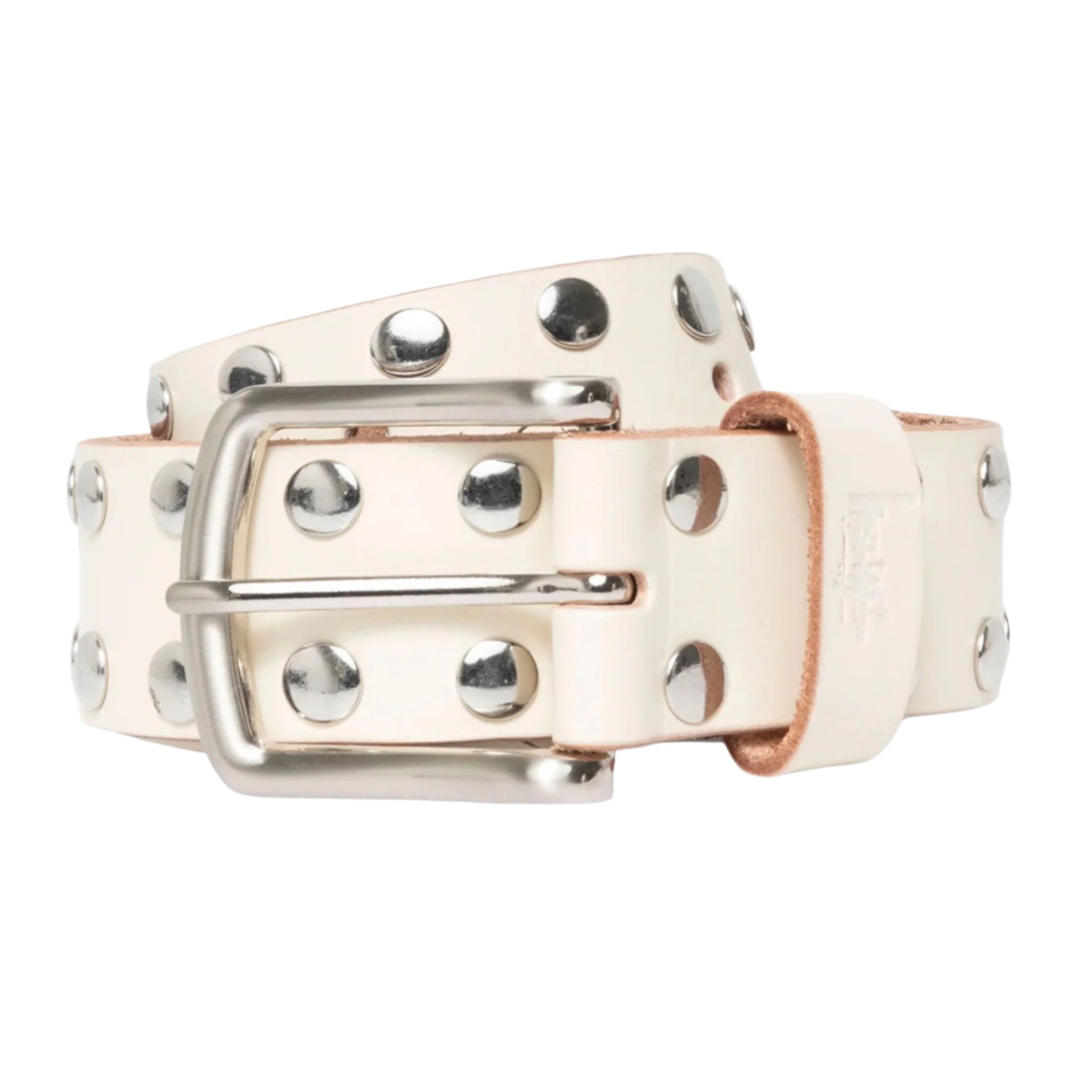 8 Ball Studded Belt – Brown Textured Leather | Accessories