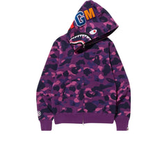 BAPE COLOR CAMO WGM SHARK FULL ZIP HOODIE PURPLE Stay Fresh