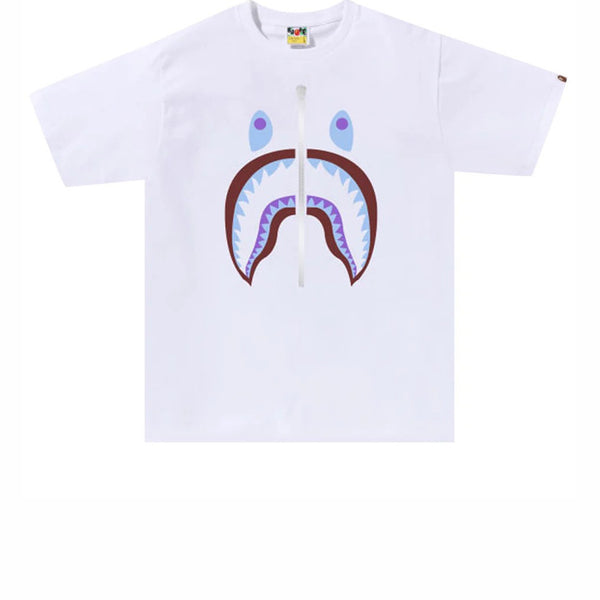 BAPE COLORS SHARK TEE WHITE PURPLE BROWN SS23