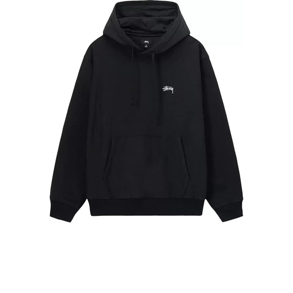 STUSSY STOCK LOGO HOODIE BLACK