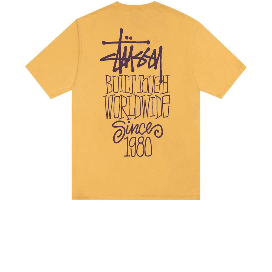 STUSSY BUILT TOUGH PIGMENT DYED TEE YELLOW