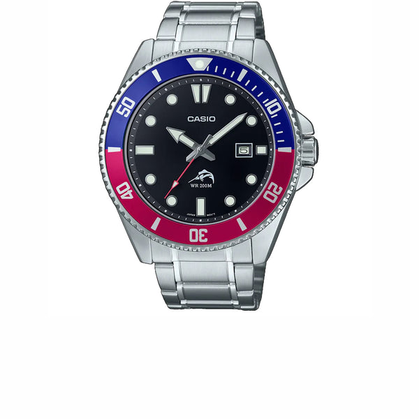 CASIO ANALOG BLUE RED MDV-106DD-1A2