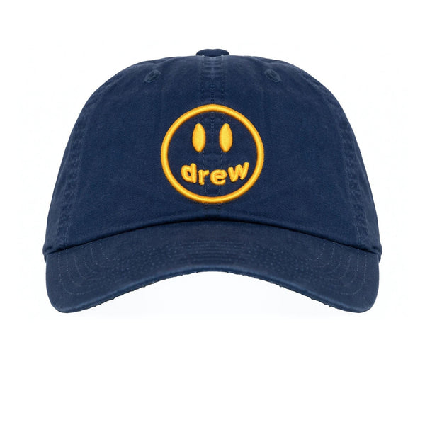 DREW HOUSE MASCOT DAD HAT NAVY FW22 - Handpaint cotton cap with