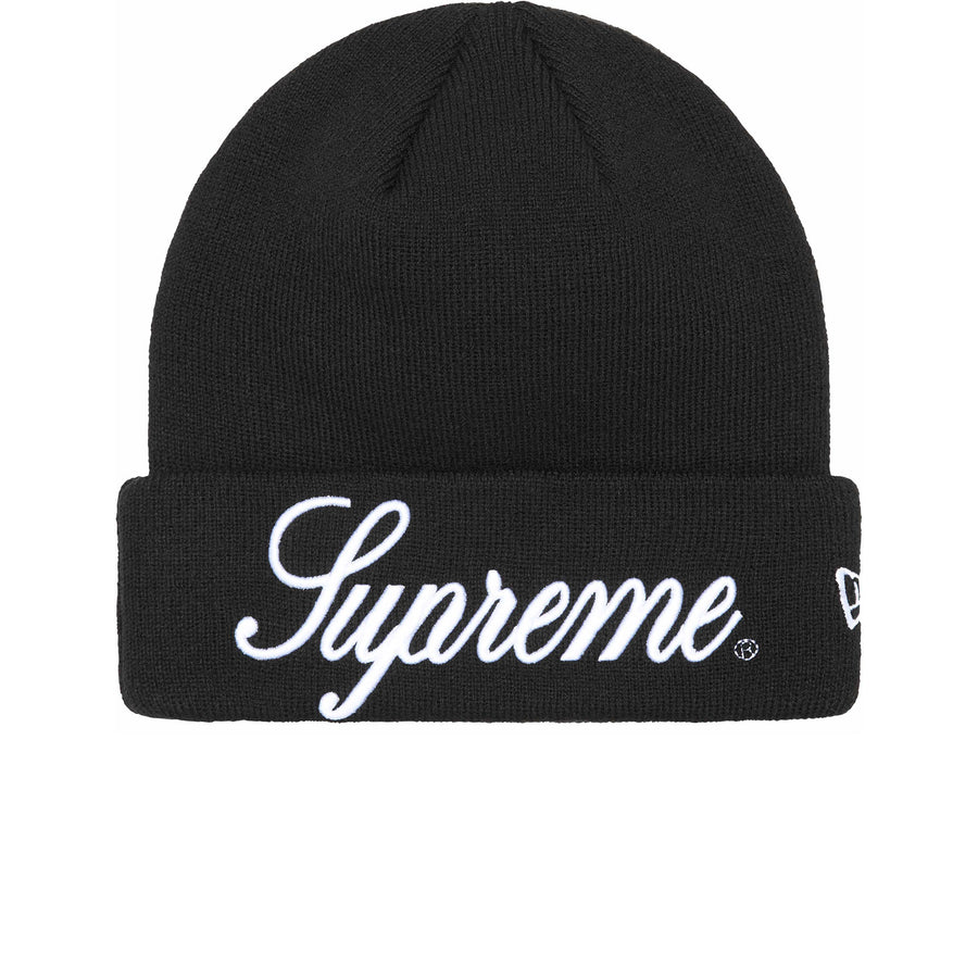 SUPREME NEW ERA SCRIPT BEANIE BLACK FW24