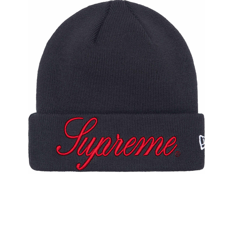 SUPREME NEW ERA SCRIPT BEANIE NAVY FW24