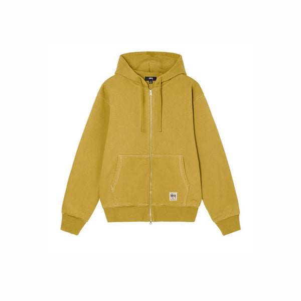 STUSSY DOUBLE FACE LABEL ZIP HOODIE GOLD - Stay Fresh