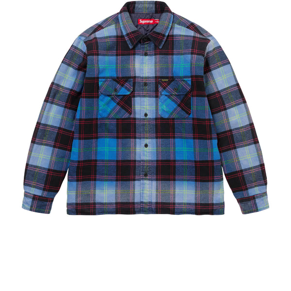 SUPREME QUILTED PLAID SHIRT BLUE FW24