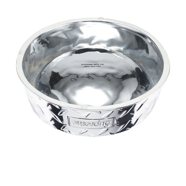 SUPREME DIAMOND PLATE DOG BOWL SILVER SS23