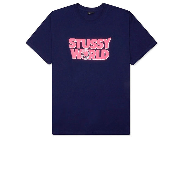 STUSSY WORLD TEE NAVY - Stay Fresh