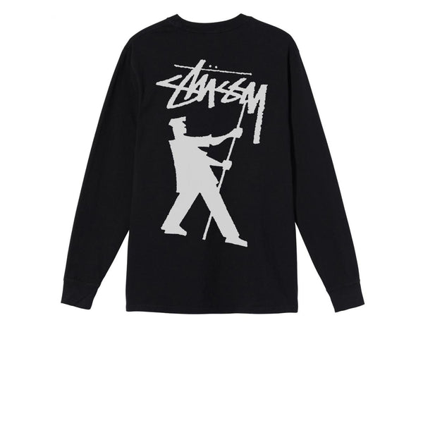 STUSSY PAINTER PIGMENT DYED LS TEE BLACK - Stay Fresh