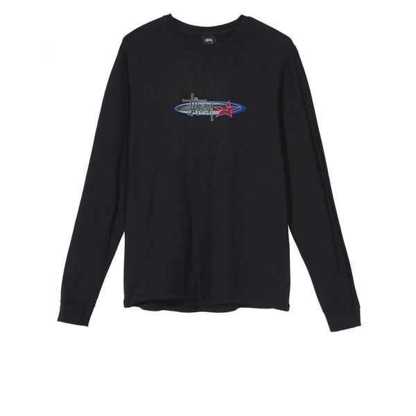 STUSSY TWO STAR PIGMENT DYED LS TEE BLACK