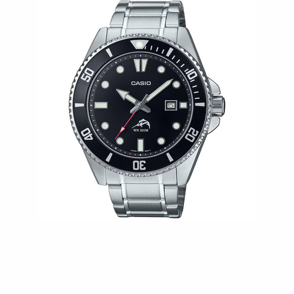 CASIO ANALOG SILVER BLACK MDV-106DD-1A1