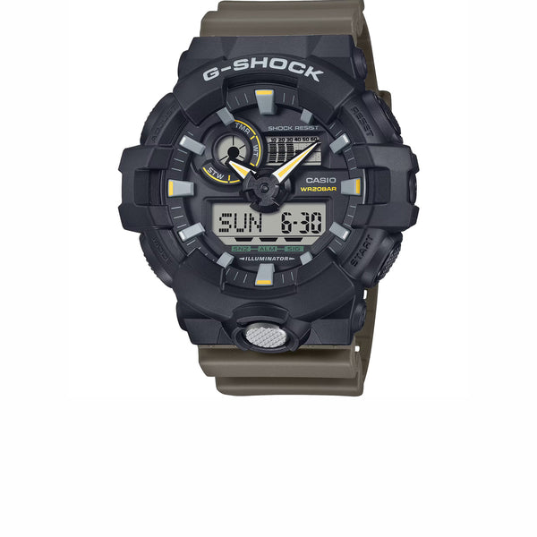 CASIO G-SHOCK ANALOG-DIGITAL 700 SERIES BLACK OLIVE GA-710TU-1A3