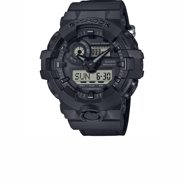CASIO G-SHOCK ANALOG-DIGITAL GA-700 SERIES BLACK GA-700BCE-1A