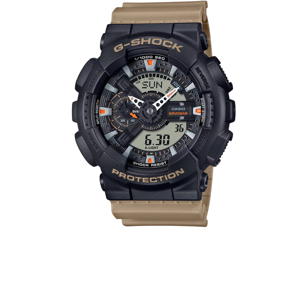 CASIO G-SHOCK ANALOG-DIGITAL 110 SERIES BEIGE BLACK GA-110TU-1A5