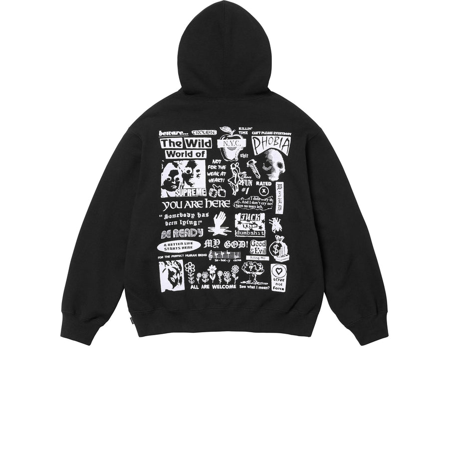 SUPREME WILD EMBROIDERED HOODED SWEATSHIRT BLACK FW24