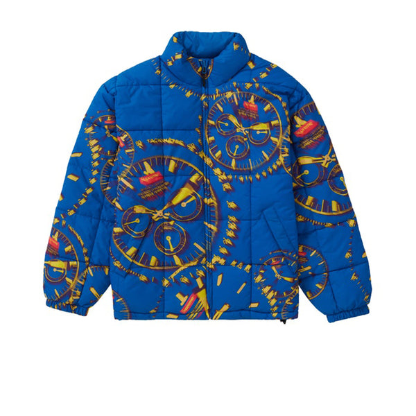 SUPREME WATCHES REVERSIBLE PUFFY JACKET ROYAL FW20