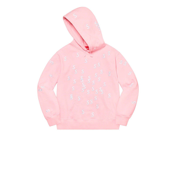 SUPREME EMBROIDERED S HOODED SWEATSHIRT LIGHT PINK SS21