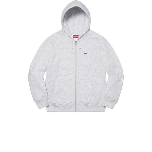 SUPREME SMALL BOX ZIP UP HOODED SWEATSHIRT ASH GREY SS21