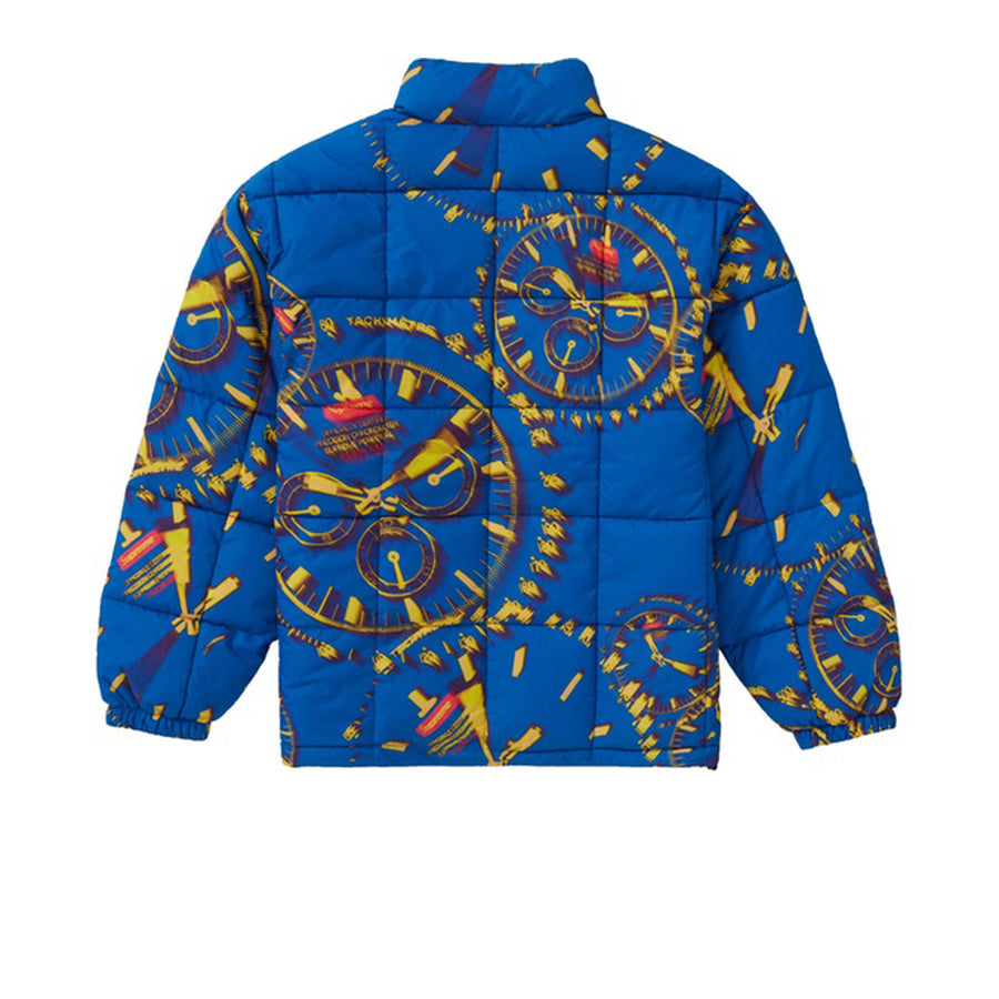 SUPREME WATCHES REVERSIBLE PUFFY JACKET ROYAL FW20
