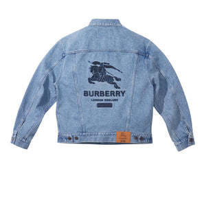 SUPREME X BURBERRY DENIM TRUCKER JACKET WASHED BLUE SS22 - Stay Fresh