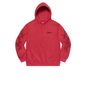 SUPREME DRAGON OVERDYED HOODED SWEATSHIRT RED