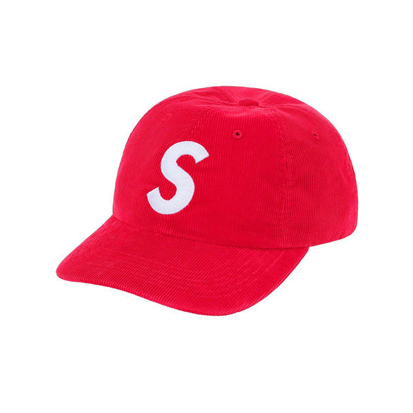 SUPREME FINE WALE CORDUROY S LOGO 6 PANEL RED SS21 - Stay Fresh