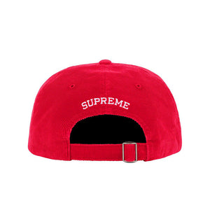 SUPREME FINE WALE CORDUROY S LOGO 6 PANEL RED SS21 - Stay Fresh