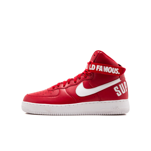 SUPREME X NIKE AIR FORCE 1 HIGH WORLD FAMOUS RED 2014