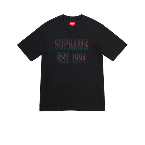 SUPREME COTTON MESH GRADIENT LOGO S/S TOP BLACK SS20