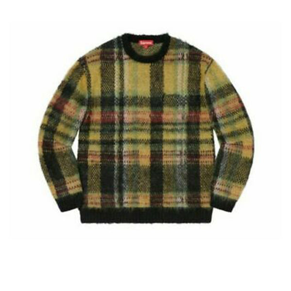 SUPREME BRUSHED PLAID SWEATER BLACK FW20 - Stay Fresh